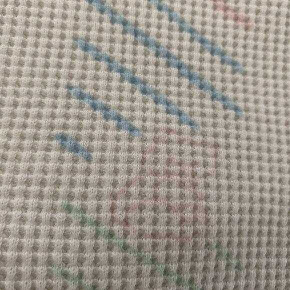 Vintage Baby Morgan Cozy‎ Bear Pastel Blanket Thermal Waffle Weave Security EUC - Picture 9 of 16